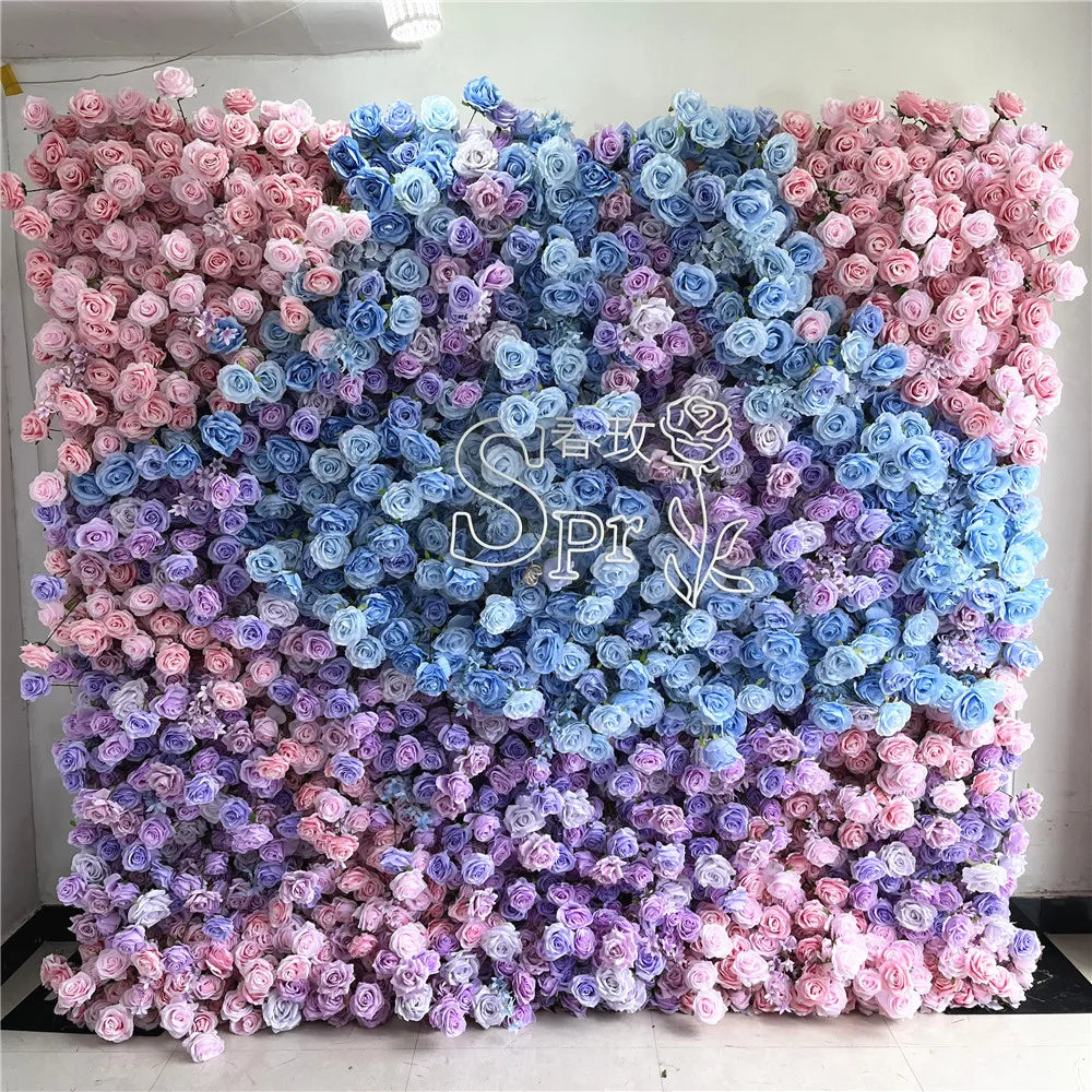 SPR Bridal Bouquet Silk Rose Panel Artificial Decoration Flower Wall for Wedding Party Baby Shower Backdrop Hair Salon Wall