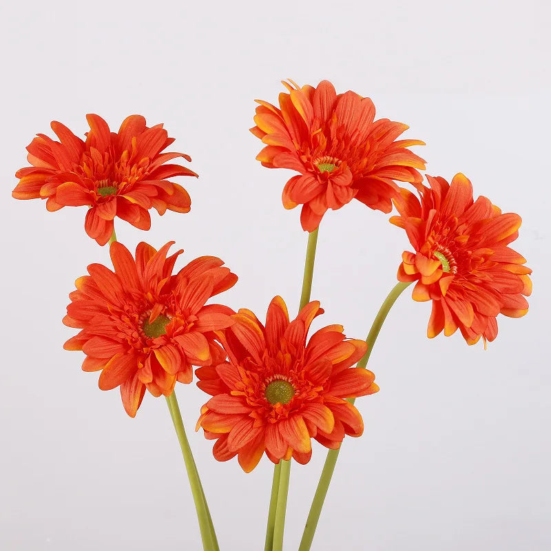 Wholesale Home Decor Table Pieces Single Branch Latex Gerbera Artificial Real Touch Flower White Gerbera
