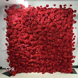 SPR High Quality Purple Artificial Flower Wall Silk Rose Wall Panels for Wedding Backdrop - SPR-FW23410-1