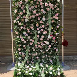 SPR Top Selling Roll up Cloth Back Mix White and Ivory Silk Flower Wall for Wedding Backdrop Decoration - SPR-FW21323-1
