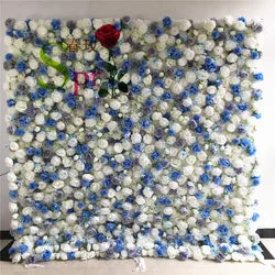 SPR Bridal Bouquet Wholesale Custom White Pink Wedding Supplies Decoration Rose Backdrop Silk Artificial Decorative Flower Wall - 1*1m(3.28*3.28ft) / SPR-FW21815-9