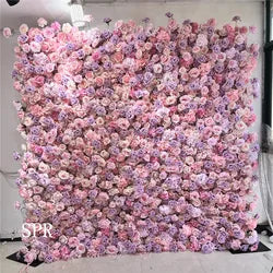 SPR Bridesmaids Bouquet High Quality Birthday Party Valentine's Day Artificial Flower Wall Silk Rose Panels for Wedding Backdrop - 1foot*1foot / SPR-FW24114-9