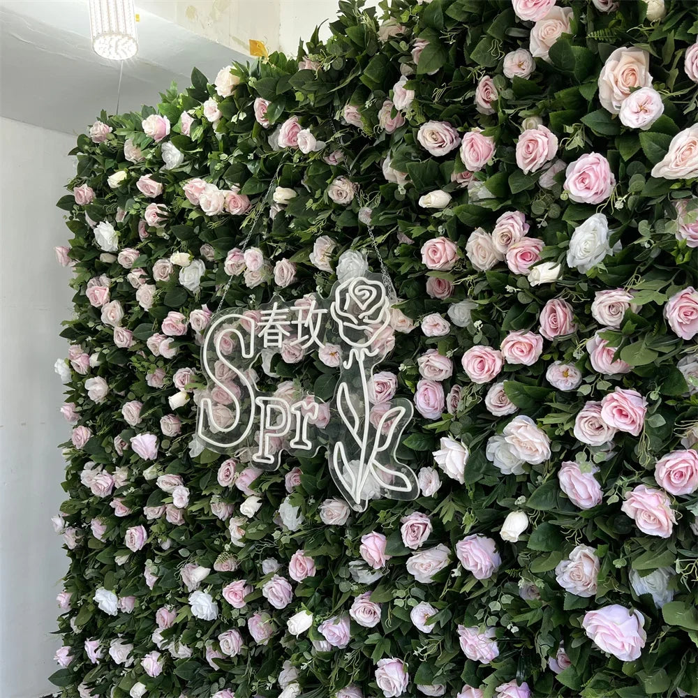 SPR Flowerwall Backdrop Silk Fabric Curtain Cloth Floral 3D Roll up Flower Wall for Wedding Birthday Party Carnival Photo Back