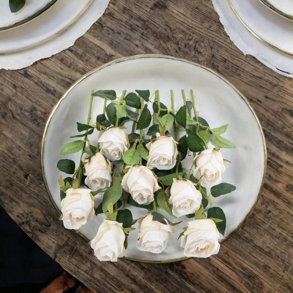 SPR High Simulation Large Artificial Roses With Long Iron Stem for DIY Floral Arrangement Wedding Home Party Decor
