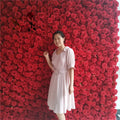 SPR High Quality Handmade Anti-Bacterial 5D Red Artificial Rose Fabric Wall for Wedding and Event Decorations