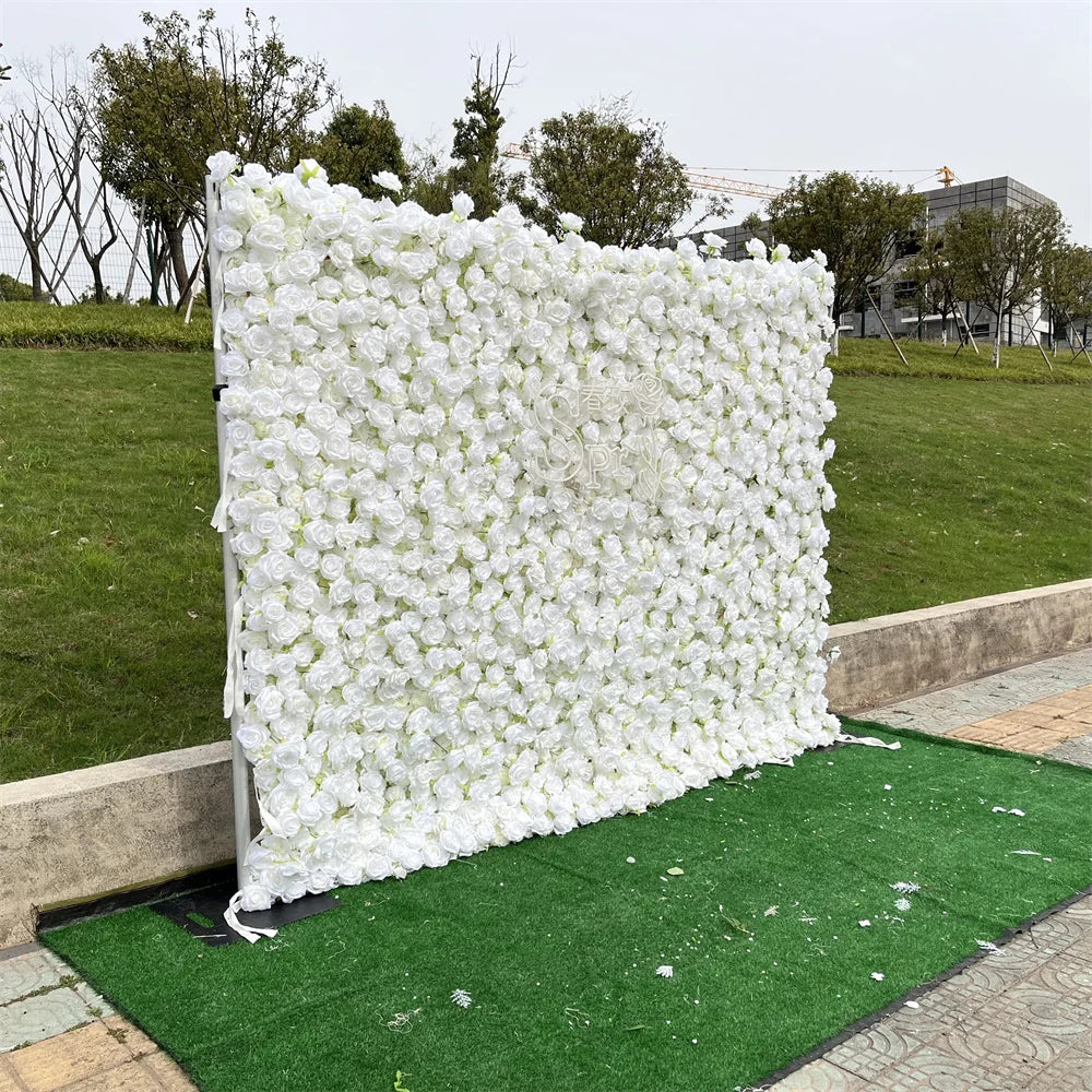 SPR China Supplies Artificial Flower Wall Orchid Silk Carnation Customized Size Peony Bouquet for Wedding Decoration Ivory Rose