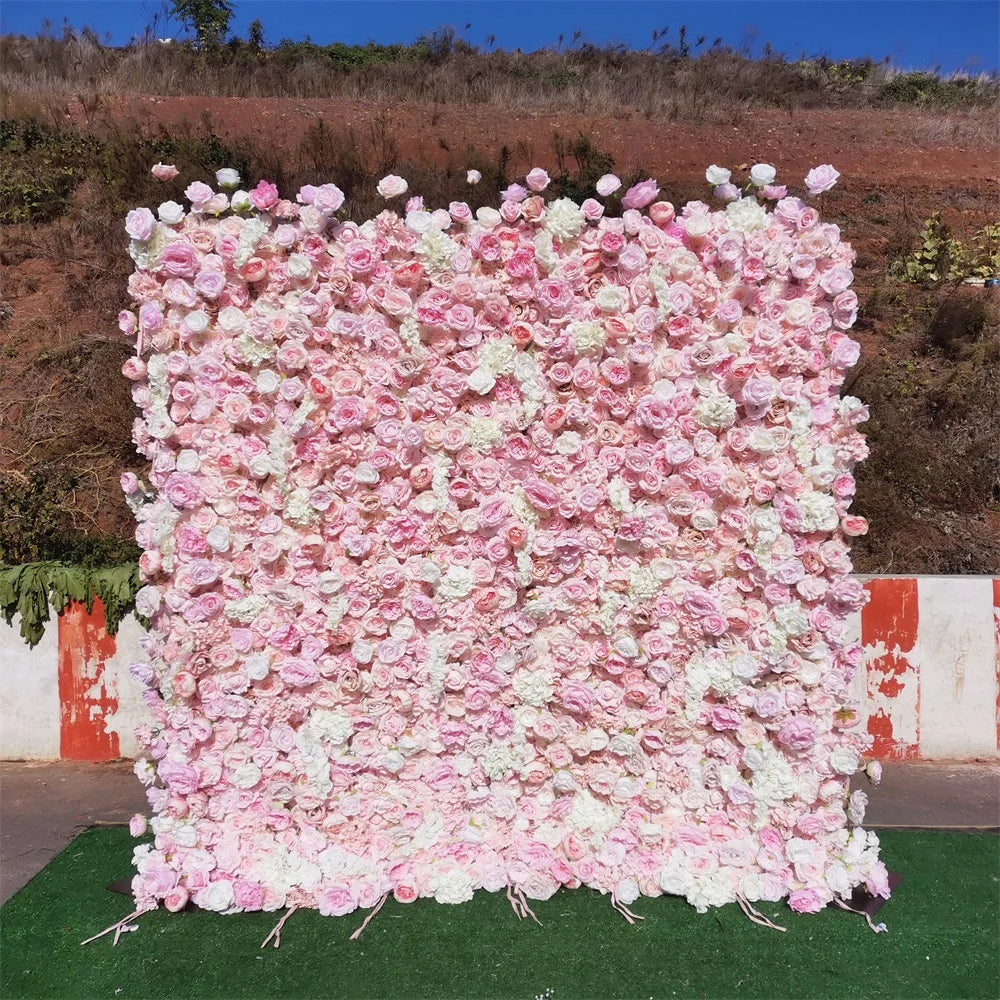 SPR Bridesmaids Bouquet Customized 5D Effects Flower Wall Mats Artificial Florals Wall Rose Panel for Yoga Shop Decoration