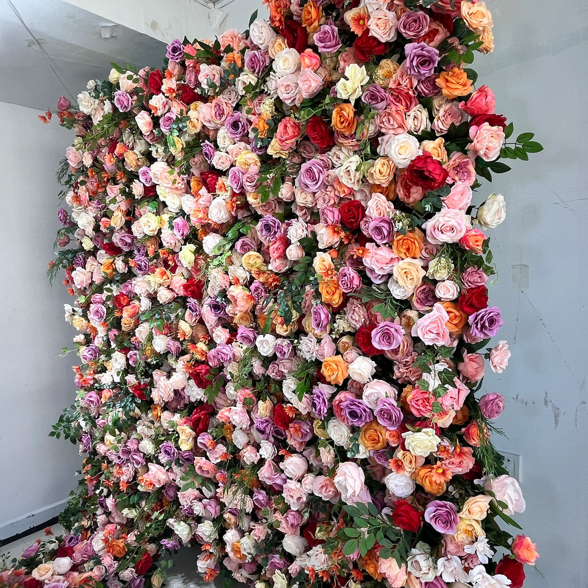 SPR High Quality MIX Color Artificial Flower Wall Silk Rose Wall Panels for Wedding Decoration Backdrop