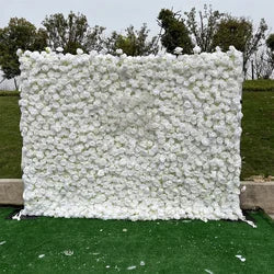 SPR China Supplies Artificial Flower Wall Orchid Silk Carnation Customized Size Peony Bouquet for Wedding Decoration Ivory Rose - SPR-FW22322-3