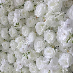 SPR Factory Supply Backdrop Baby White Can Roll up Artificial Flowers Wall Wedding Decor - White