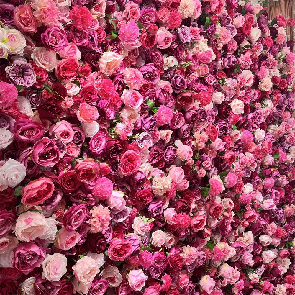 SPR Customized Size Finished Rose Flower Wall Artificial Floral Panel for Wedding Party Birthday Baby Shower Hotel Home Decor