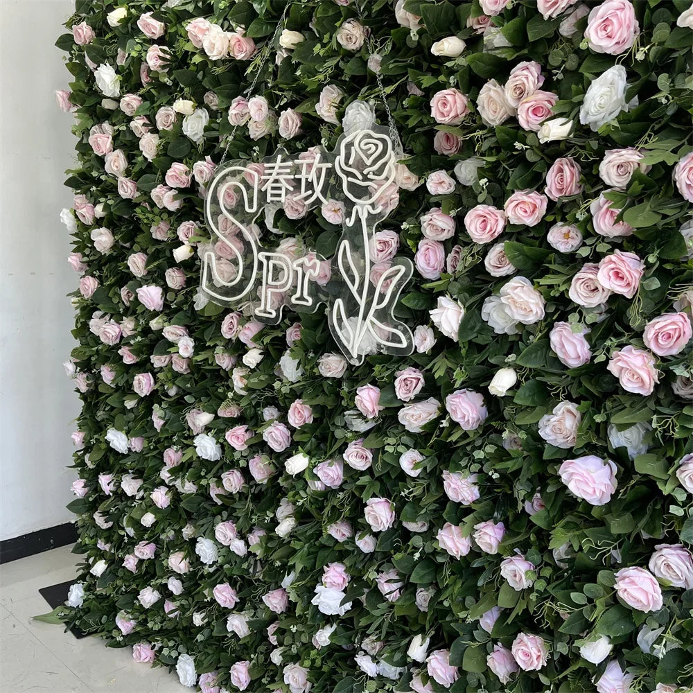 SPR Flowerwall Backdrop Silk Fabric Curtain Cloth Floral 3D Roll up Flower Wall for Wedding Birthday Party Carnival Photo Back