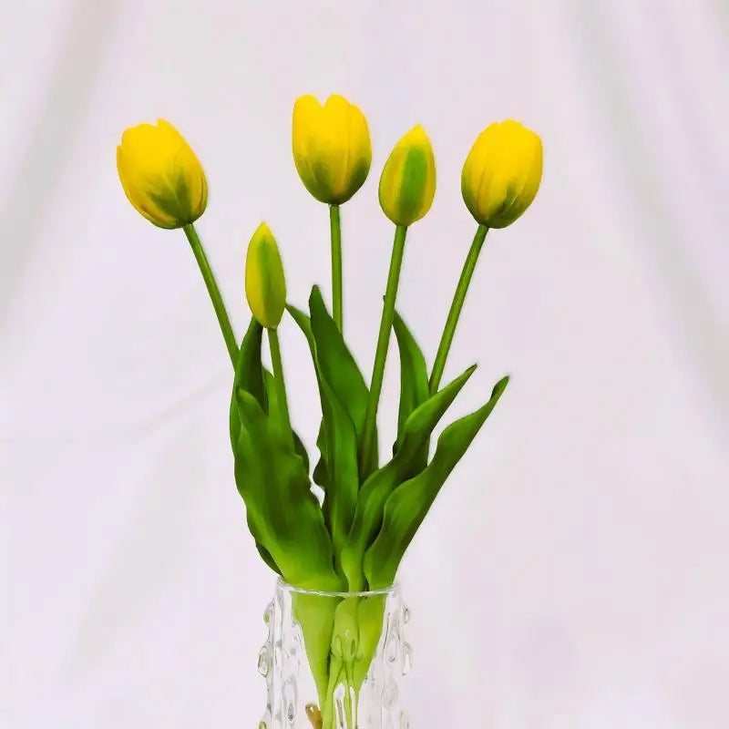 2026 New Arrival Real Touch Tulips Flowers 40cm Soft Rubber White PinK Artificial Flower for Home Wedding Decoration