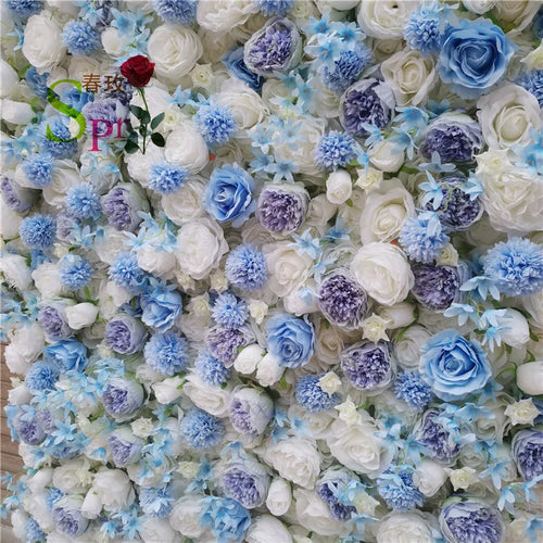SPR 1.2*2.4M(4*8ft)/pc DIY Big Size Roll up White Silk Artificial Rose Wedding Backdrop Stand Flower Wall