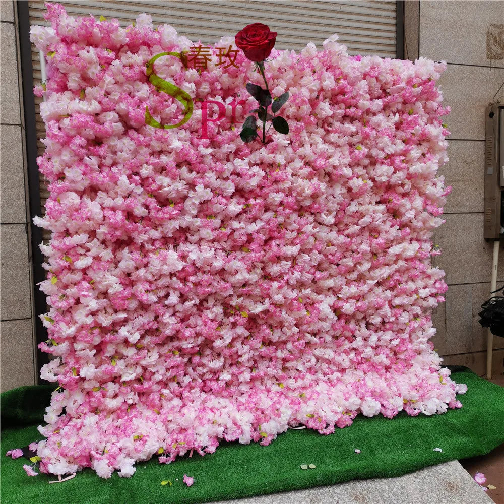 Designs Fabric Silk Faux Shop Wedding Decoration Panel Mat Patch Roll Backdrop Flower Wall Artificial