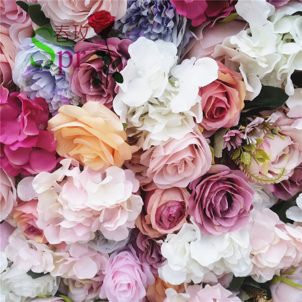 SPR Rose Wall Artificial Silk Rose 3D Flower Wall Background Party Decor Wall