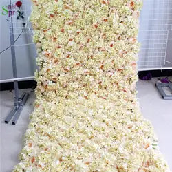 SPR 1.2*2.4m(4*8ft)/pc Roll up Cloth  Flower Wall Backdrop Wedding Occasion Decoration Event Artifical Flower Arrangement - 1*1m(3.28*3.28ft) / Champagne