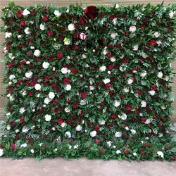 SPR Rolled Flower Wall Silk Flower Cloth Silk Structure Material Wedding Stage Backdrop Artificial Flowers Wall for Salon Wall - 1*1m(3.28*3.28ft) / SPR-FW21429-2