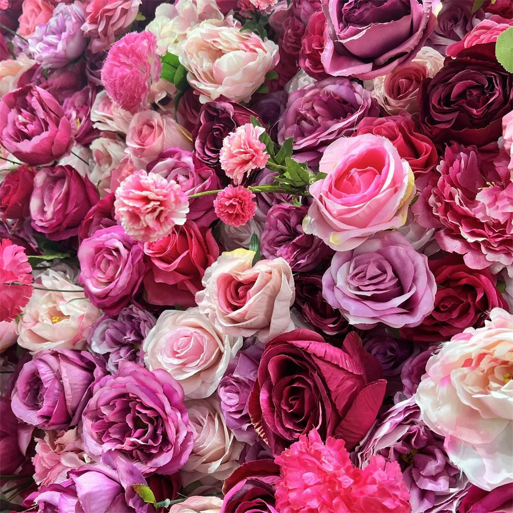 SPR Customized Size Finished Rose Flower Wall Artificial Floral Panel for Wedding Party Birthday Baby Shower Hotel Home Decor