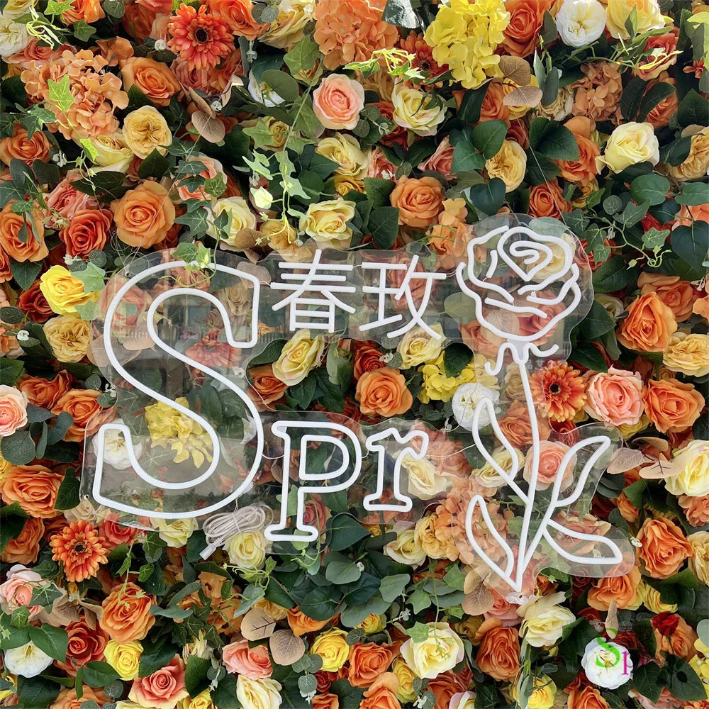 SPR Flores Artificiais Restaurant and Wedding Ceremony Events Fabric Artificial Flower Wall Rose Decorative 3d  Wall Panel
