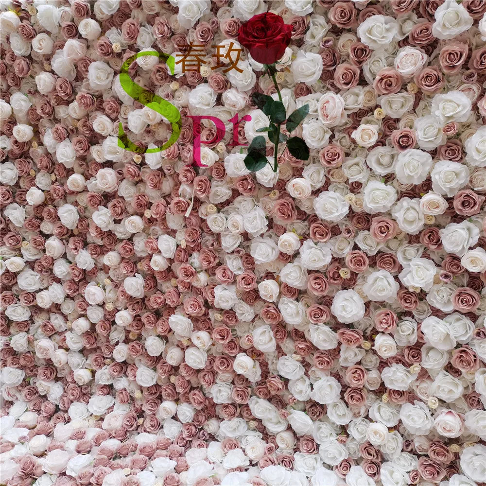 SPR Hot Selling Artificial Decorative Flower Wall Panel for Wedding Party Birthday Decor Backdrop Wall