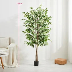 SPR Artificial Laurel Topiary Tree Set of 2 Realistic Leaves Twisted Trunk with Plastic Pot for Home Garden Patio Decor - 2 ft to 3 ft / Burgundy