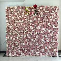 SPR Custom 3D Flowerwall Wedding Artificial Silk Rose Flower Wall Panel Backdrop Artificial Flowers Decorative Flowers for Party - 50*50cm(19.69*19.69in) / SPR-FW211007-2