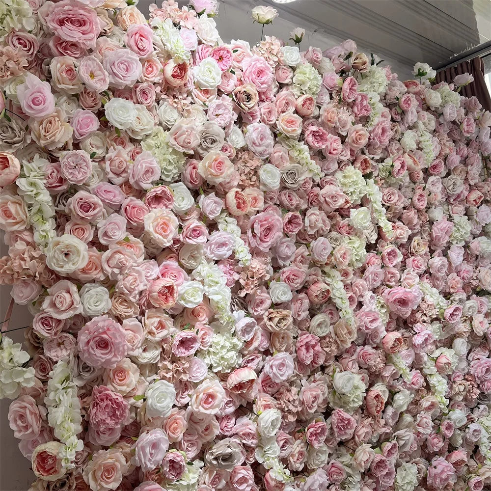 SPR Bridesmaids Bouquet Silk Rose Flower Panel Stage Backdrop Artificial Wedding Flower Wall for Decoration