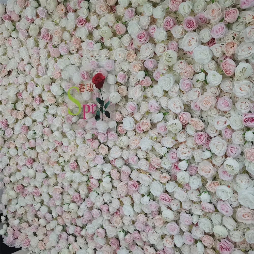 SPR Wholesale Roll Wedding Decoration Backdrop Artificial Flowers Fabric Rose Bouquet Ceiling Greenery Father's Day Halloween