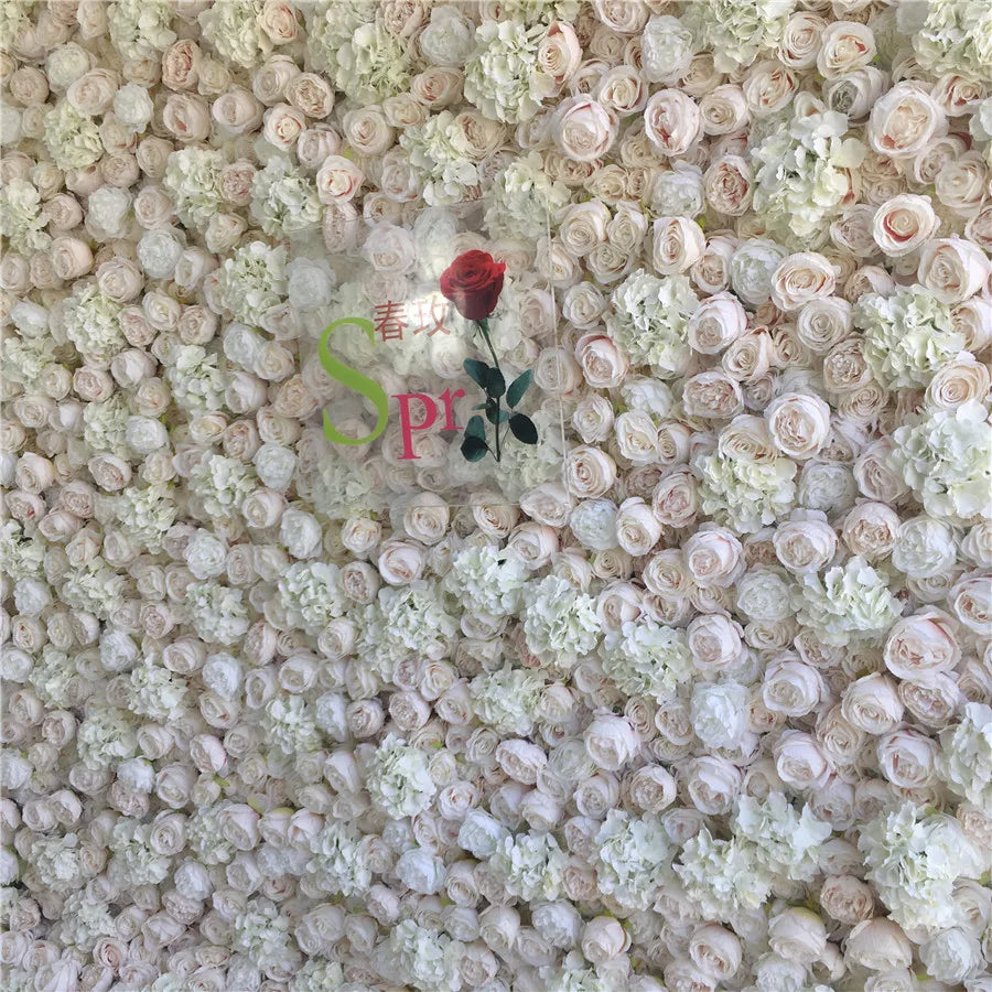 SPR 3D Rolled Silk Fabric Realistic Rose Flower Wall Home Wedding Party Graduation Decor-Eco-Friendly Handcrafted Ceiling Floral