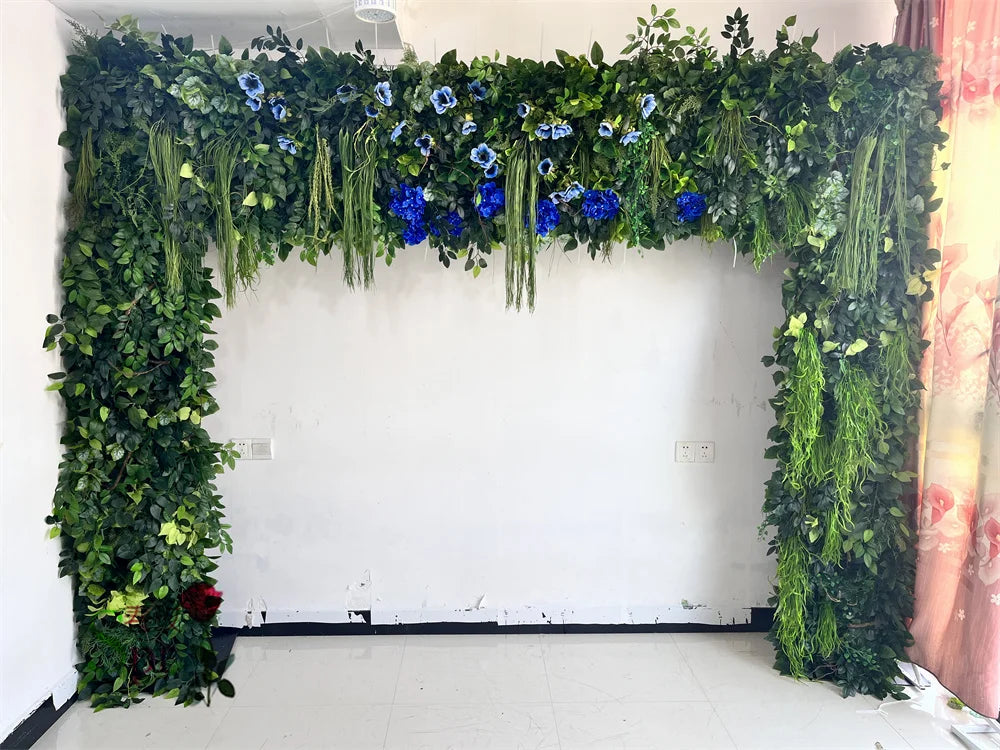 SPR Wedding Decoration Silk Green Plant Rose Hydrangear Flower Backdrop Panel Indoor Decorative Flowers Artificial Flower Wall
