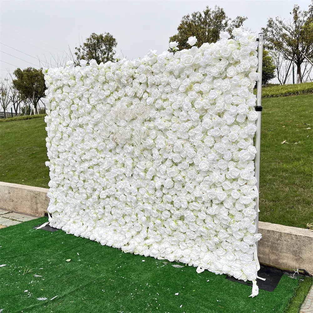 SPR China Supplies Artificial Flower Wall Orchid Silk Carnation Customized Size Peony Bouquet for Wedding Decoration Ivory Rose