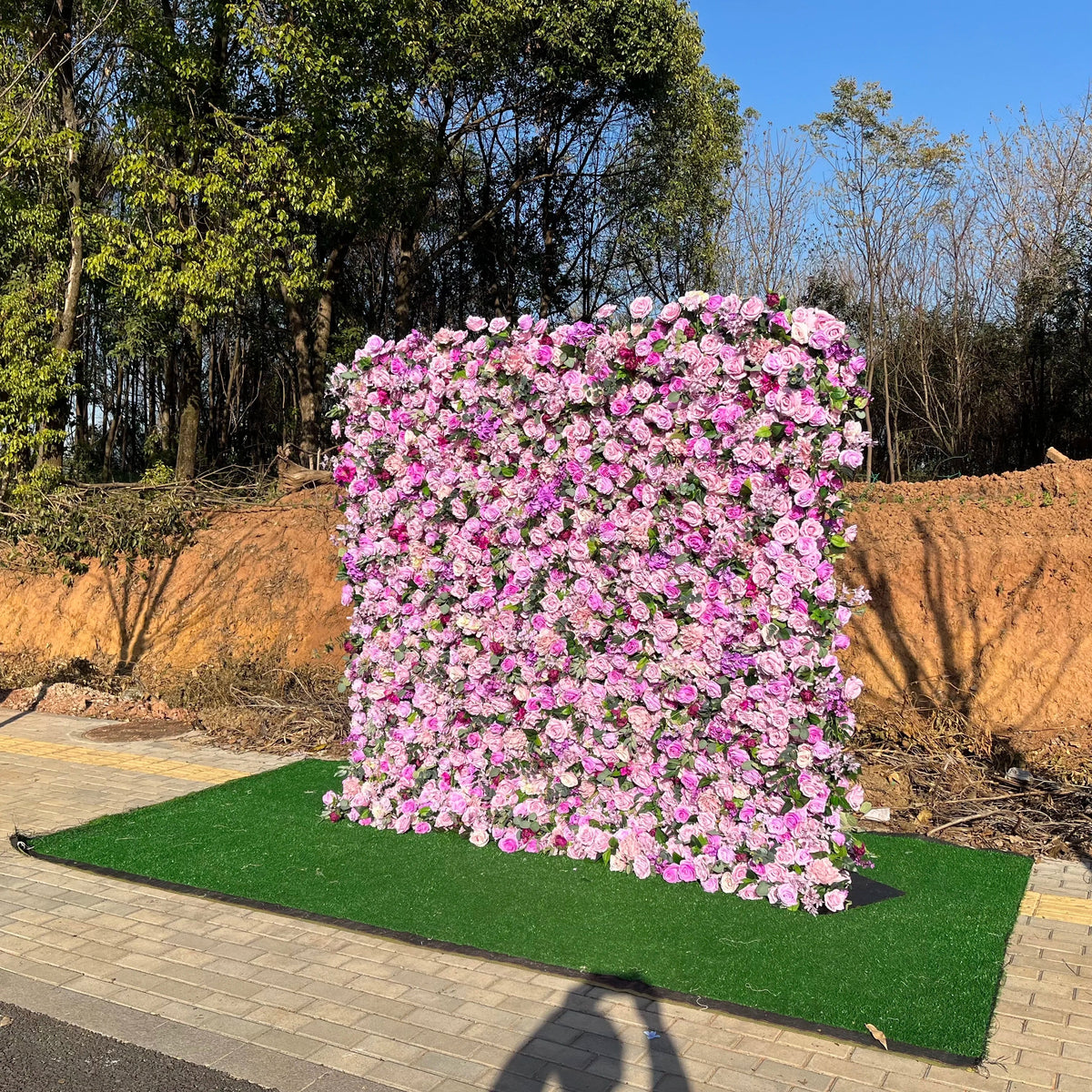 SPR Factory Wholesale Silk Fabric Flower Wall Panel Rose Hydrangea with Greenery for Wedding Hotel Birthday Backdrop Decor