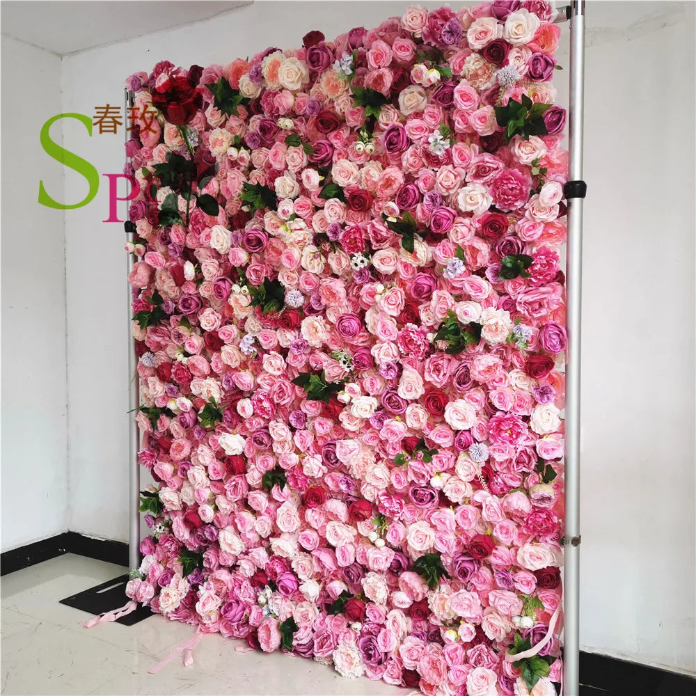 SPR Wedding Decoration Backdrop Silk  pink Rose Home Decor Blush Artificial Flower Wall