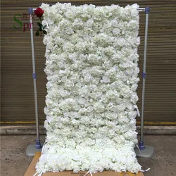 SPR Rose Wall Artificial Silk Rose 3D Flower Wall Background Party Decor Wall - 1*1M(3.28*3.28ft) / SPR-FW2098-2