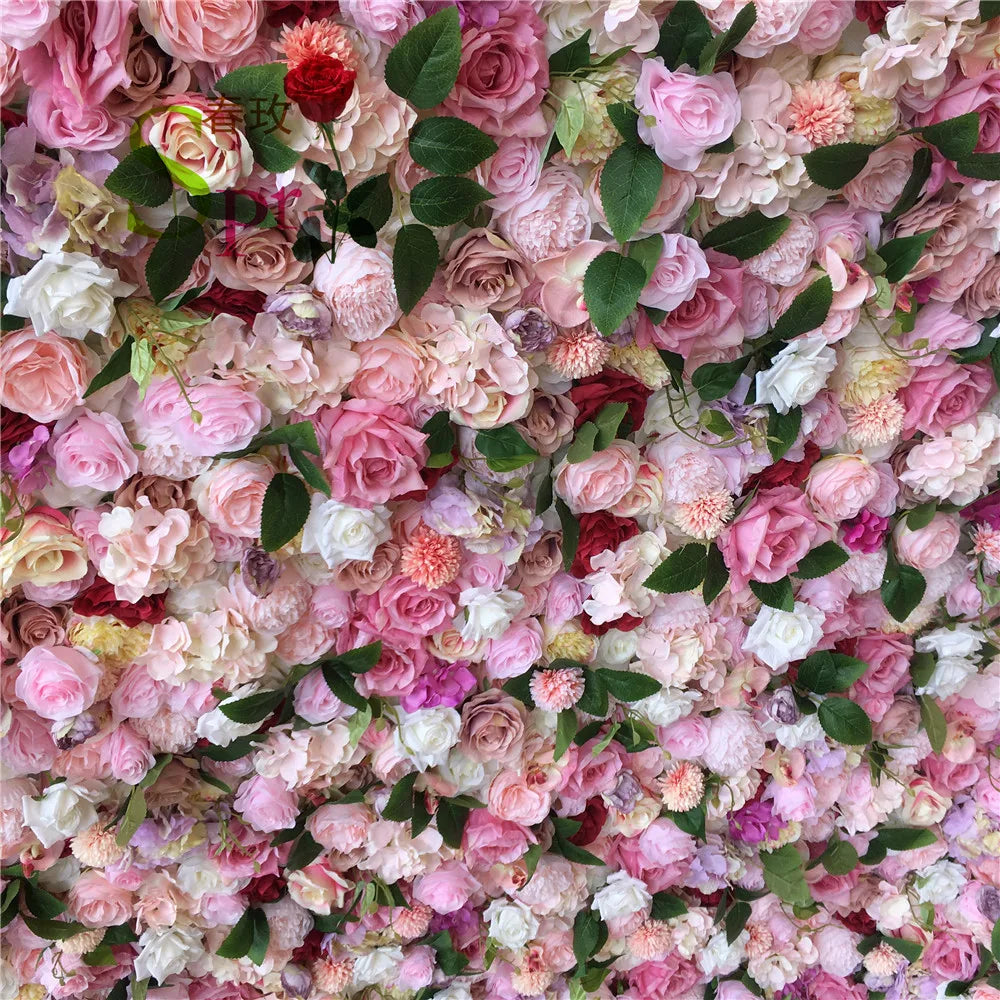 SPR ROLL Handmade Lightweight Fabric Back Style Customizable Size Color Artificial Rose Flower Wall Wedding Birthday Party