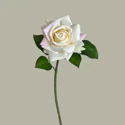 Hot Sale Real Touch Artificial Single Rose Colorful Rose Stem Halloween Valentine's Day Factory Wholesale Roses - Total Length 42CM / 06-Champagne Color