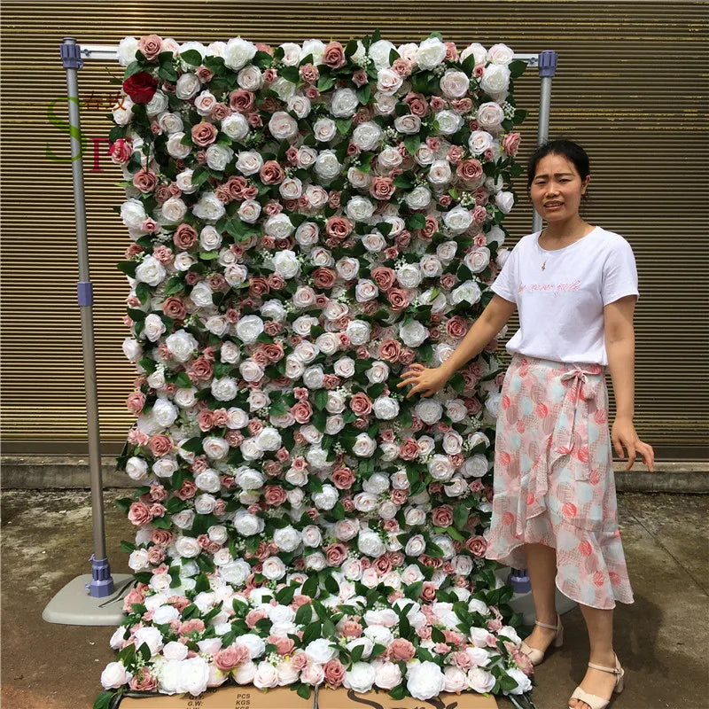 SPR Customized size & color WEDDING Party  Hotel Home Baby shower Bar ROLL up FLOWER WALL BACKDROP DECORATION