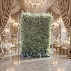 SPR Wedding Party Hotel Event Birthday Decorative Backdrop Silk Fabric Back Rose With Hydrangea With Green Plant Flower Wall - SPR-FW22313-1