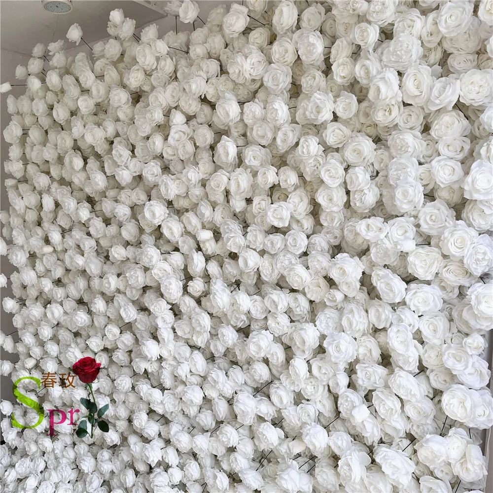 SPR Wedding 7 D Wedding Flower Wall Artificial Silk Rose Flower Wall Backdrop Decorative Artificial Flower Wall