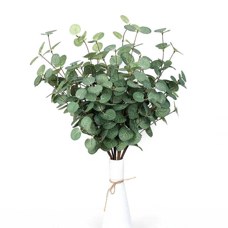 Artificial Silk Eucalyptus Branches High Simulation Greenery Stems for Home Vase Wedding Floral Arrangement Decor