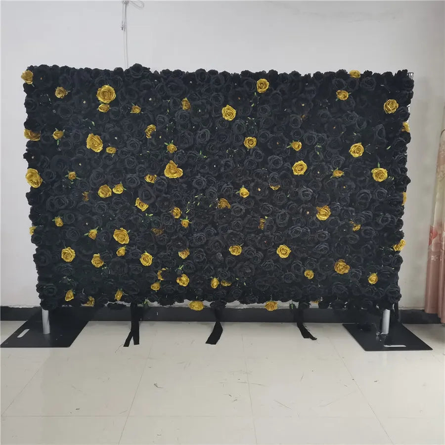 SPR Flores Artificiais Restaurant and Wedding Ceremony Events Fabric Artificial Red Rose Decorative 3d Wall Panel